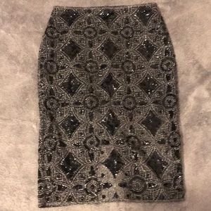 Express Sequin Midi Pencil Skirt